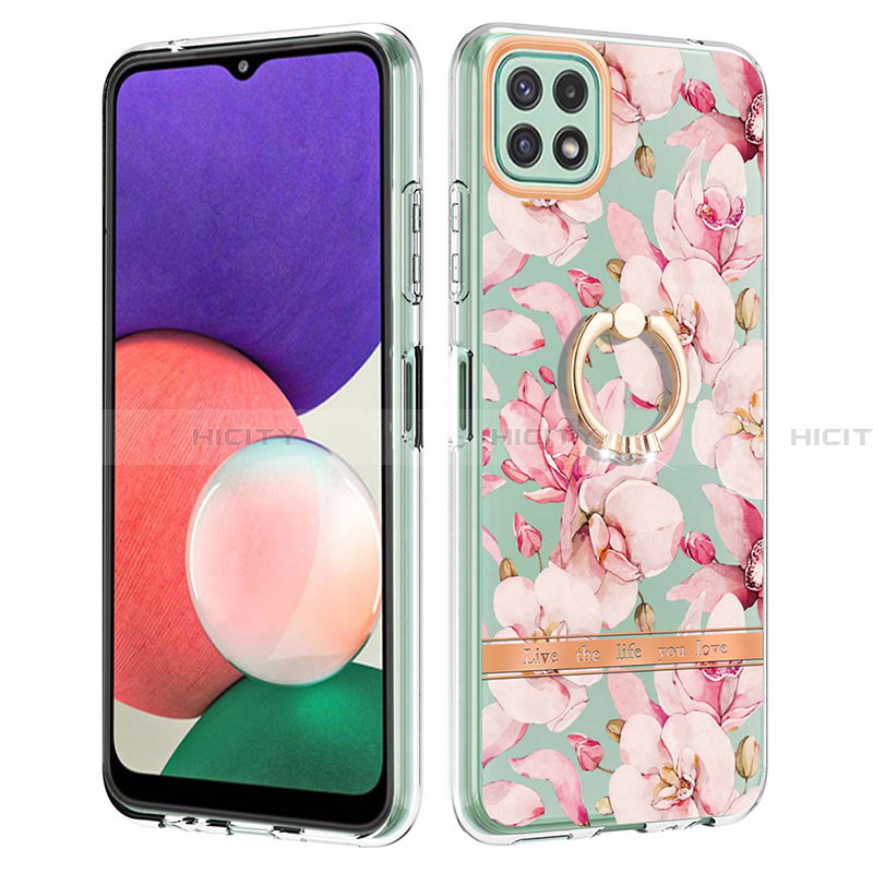 Custodia Silicone Gel Morbida Fantasia Modello Cover con Anello Supporto Y06B per Samsung Galaxy A22 5G