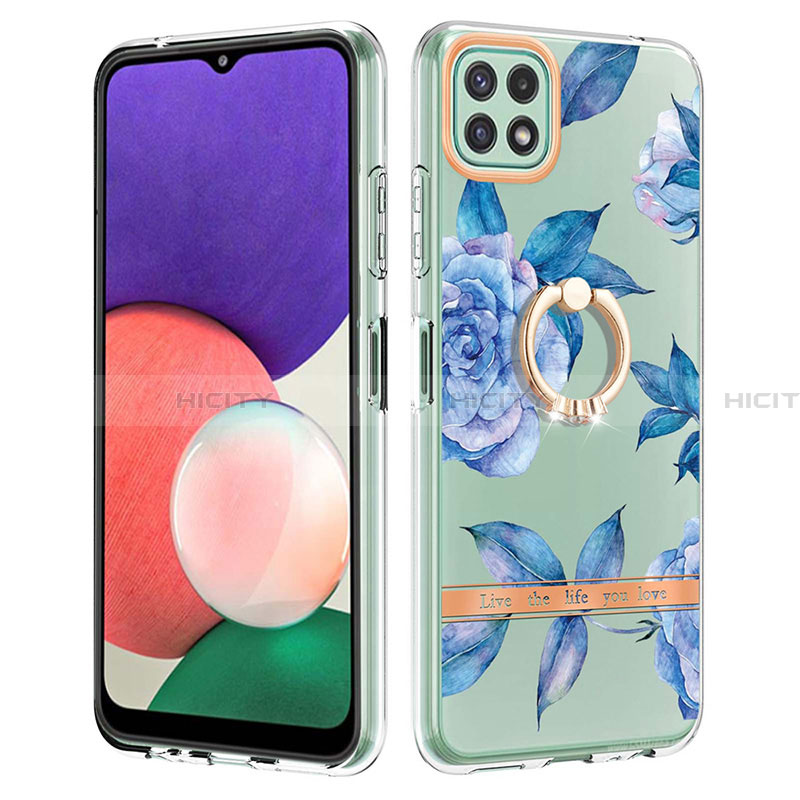 Custodia Silicone Gel Morbida Fantasia Modello Cover con Anello Supporto Y06B per Samsung Galaxy A22 5G