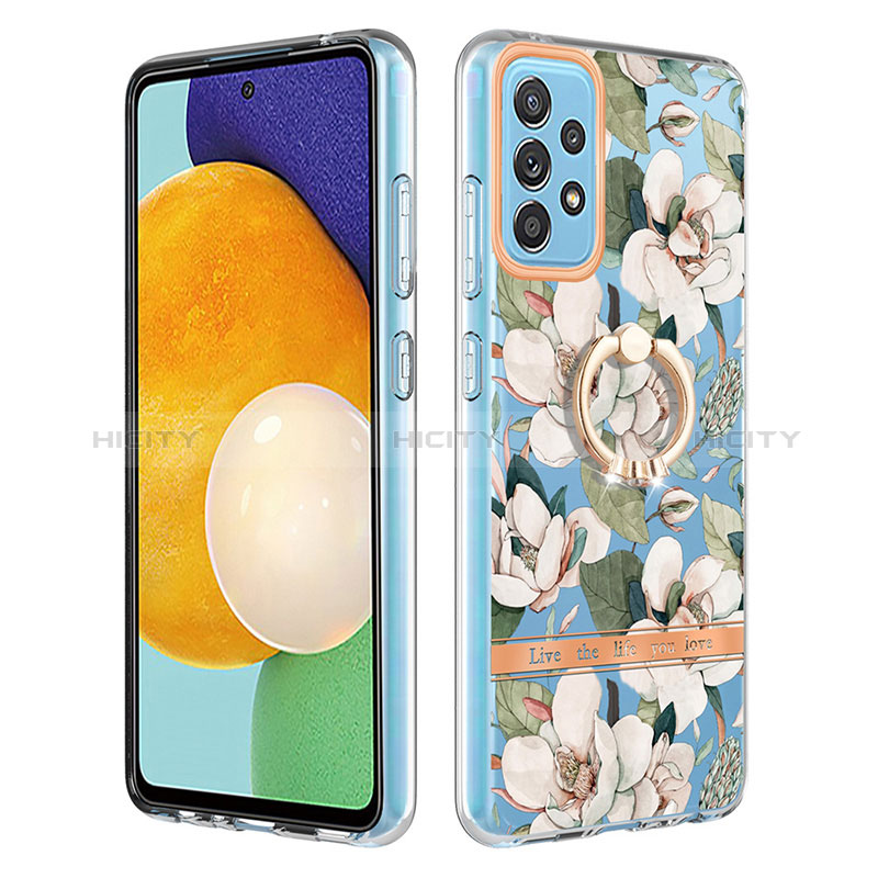 Custodia Silicone Gel Morbida Fantasia Modello Cover con Anello Supporto Y06B per Samsung Galaxy A52s 5G