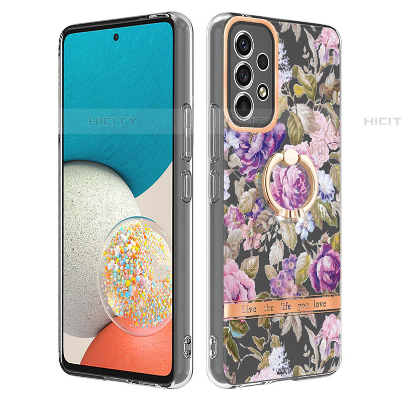 Custodia Silicone Gel Morbida Fantasia Modello Cover con Anello Supporto Y06B per Samsung Galaxy A53 5G