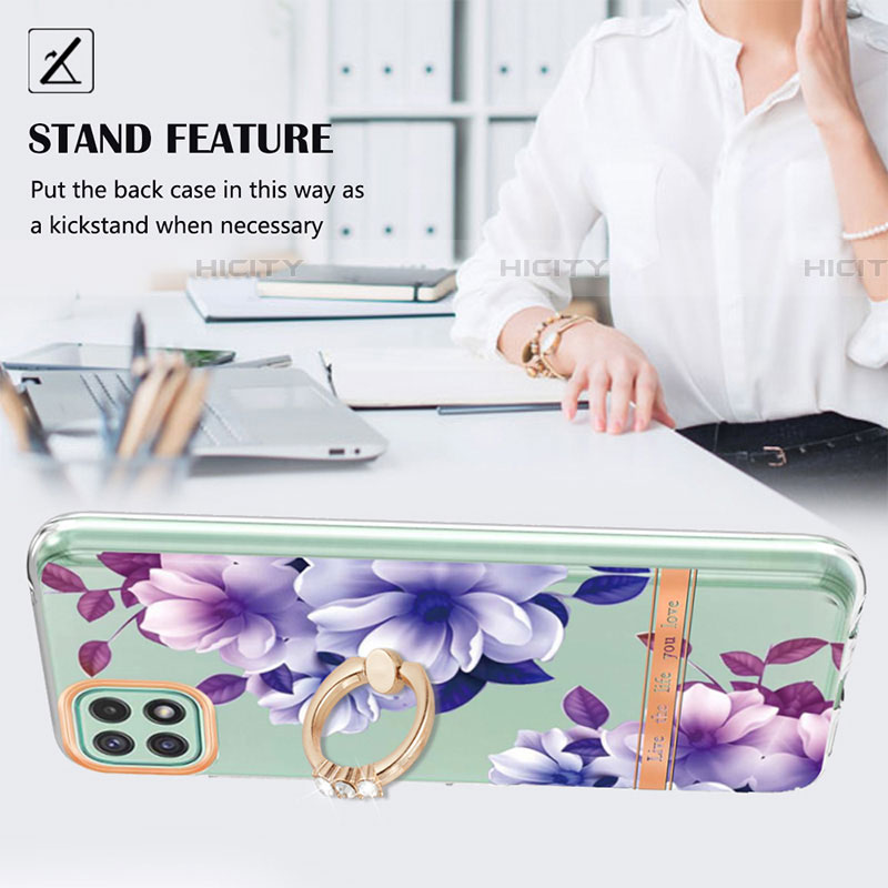 Custodia Silicone Gel Morbida Fantasia Modello Cover con Anello Supporto Y06B per Samsung Galaxy F42 5G