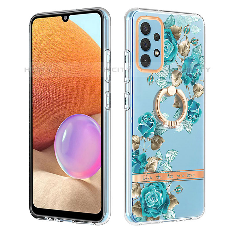 Custodia Silicone Gel Morbida Fantasia Modello Cover con Anello Supporto Y06B per Samsung Galaxy M32 5G