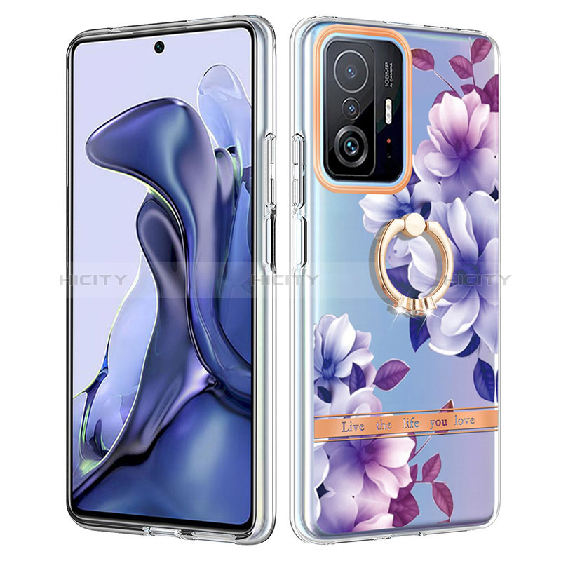 Custodia Silicone Gel Morbida Fantasia Modello Cover con Anello Supporto Y06B per Xiaomi Mi 11T Pro 5G