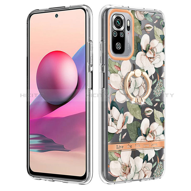 Custodia Silicone Gel Morbida Fantasia Modello Cover con Anello Supporto Y06B per Xiaomi Redmi Note 10 4G