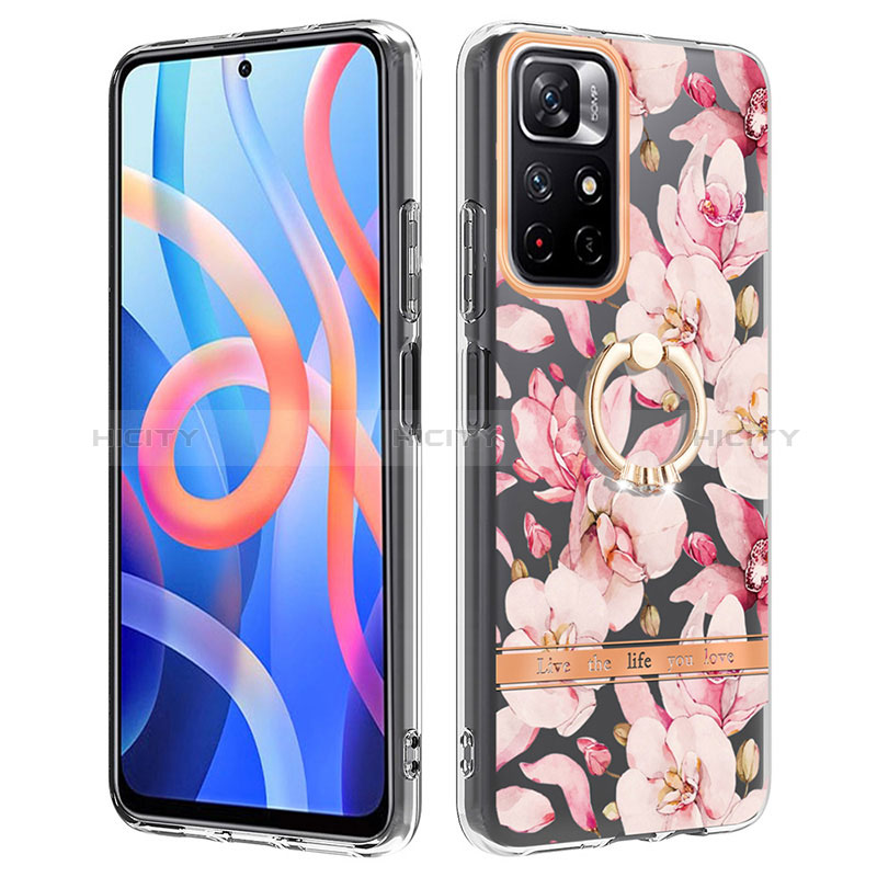 Custodia Silicone Gel Morbida Fantasia Modello Cover con Anello Supporto Y06B per Xiaomi Redmi Note 11 5G