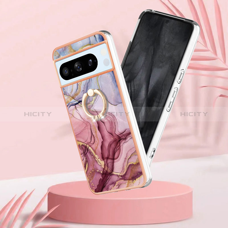 Custodia Silicone Gel Morbida Fantasia Modello Cover con Anello Supporto YB1 per Google Pixel 8 Pro 5G