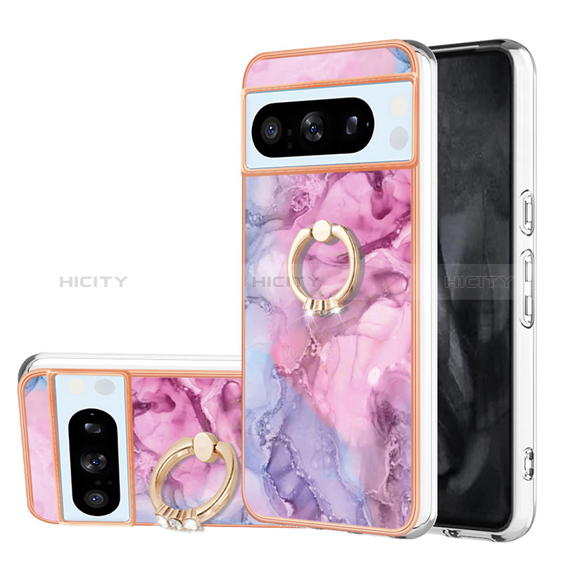 Custodia Silicone Gel Morbida Fantasia Modello Cover con Anello Supporto YB1 per Google Pixel 8 Pro 5G