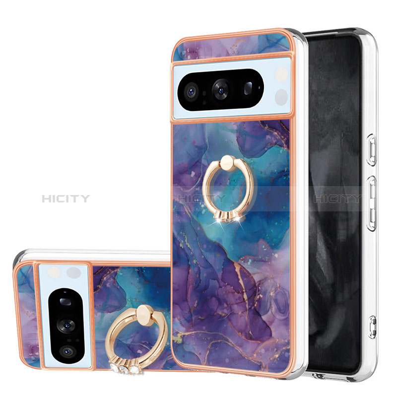 Custodia Silicone Gel Morbida Fantasia Modello Cover con Anello Supporto YB1 per Google Pixel 8 Pro 5G