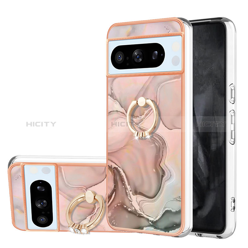 Custodia Silicone Gel Morbida Fantasia Modello Cover con Anello Supporto YB1 per Google Pixel 8 Pro 5G Multicolore