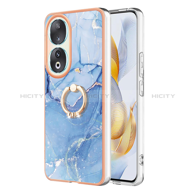 Custodia Silicone Gel Morbida Fantasia Modello Cover con Anello Supporto YB1 per Huawei Honor 90 5G