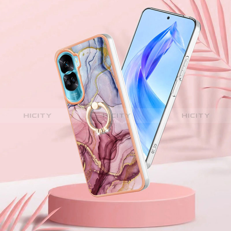 Custodia Silicone Gel Morbida Fantasia Modello Cover con Anello Supporto YB1 per Huawei Honor 90 Lite 5G