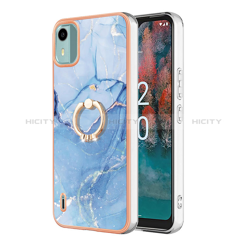 Custodia Silicone Gel Morbida Fantasia Modello Cover con Anello Supporto YB1 per Nokia C12 Pro