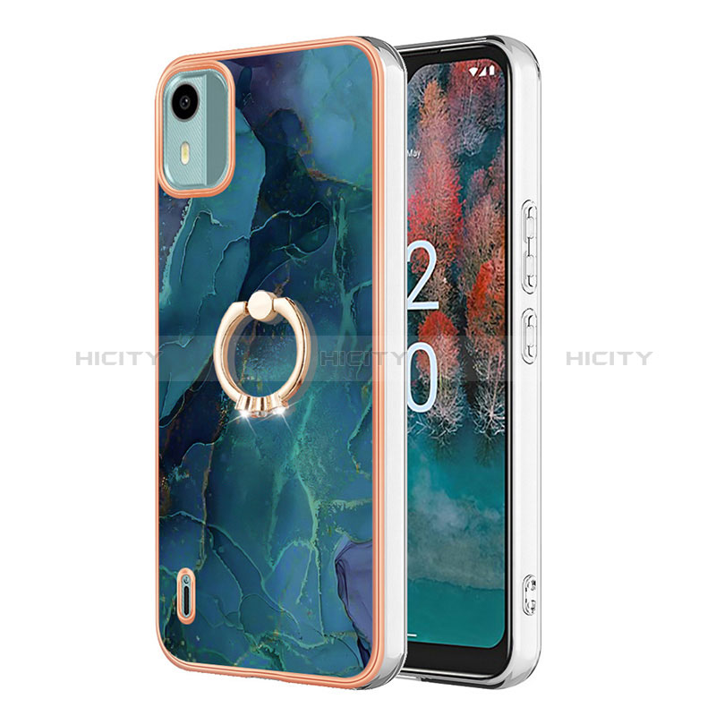 Custodia Silicone Gel Morbida Fantasia Modello Cover con Anello Supporto YB1 per Nokia C12 Pro