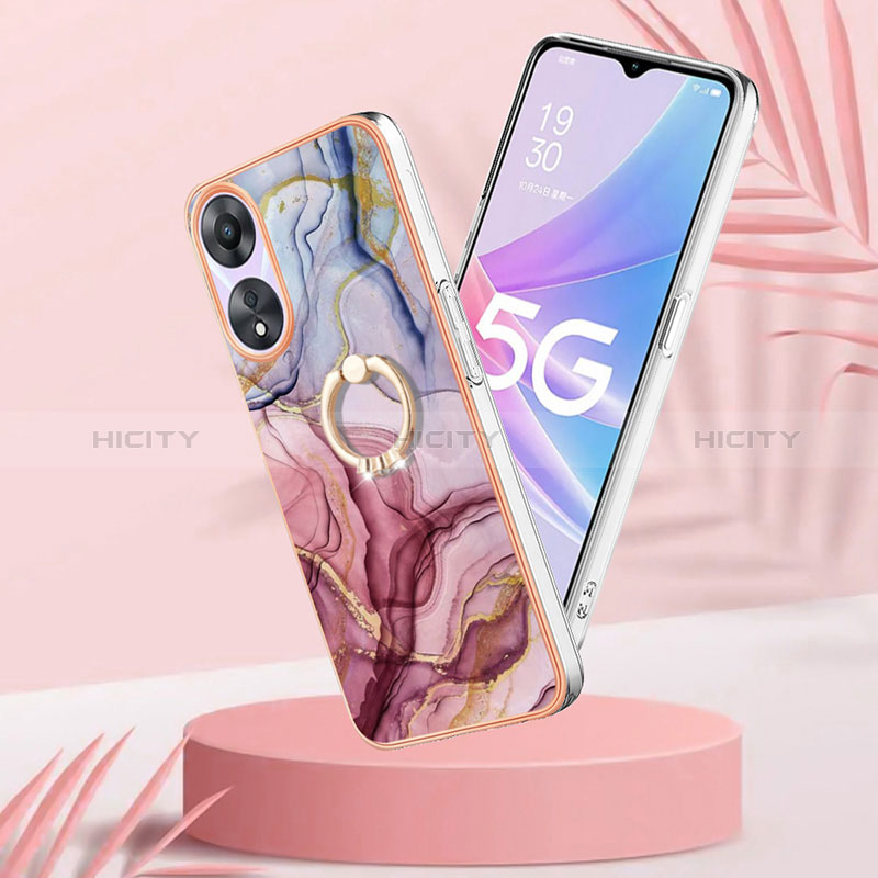 Custodia Silicone Gel Morbida Fantasia Modello Cover con Anello Supporto YB1 per Oppo A58 5G