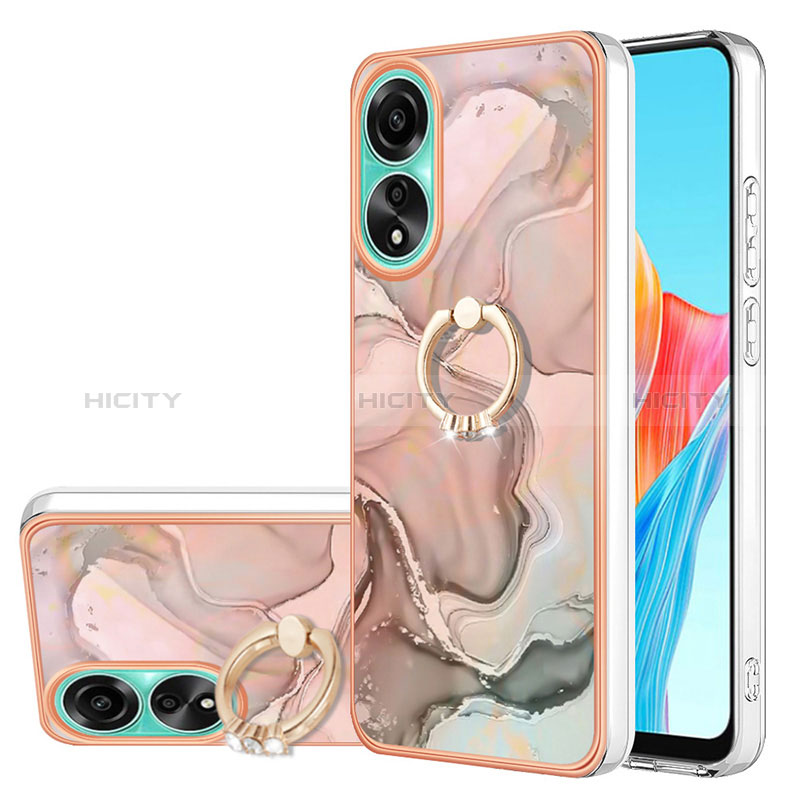 Custodia Silicone Gel Morbida Fantasia Modello Cover con Anello Supporto YB1 per Oppo A78 4G Multicolore