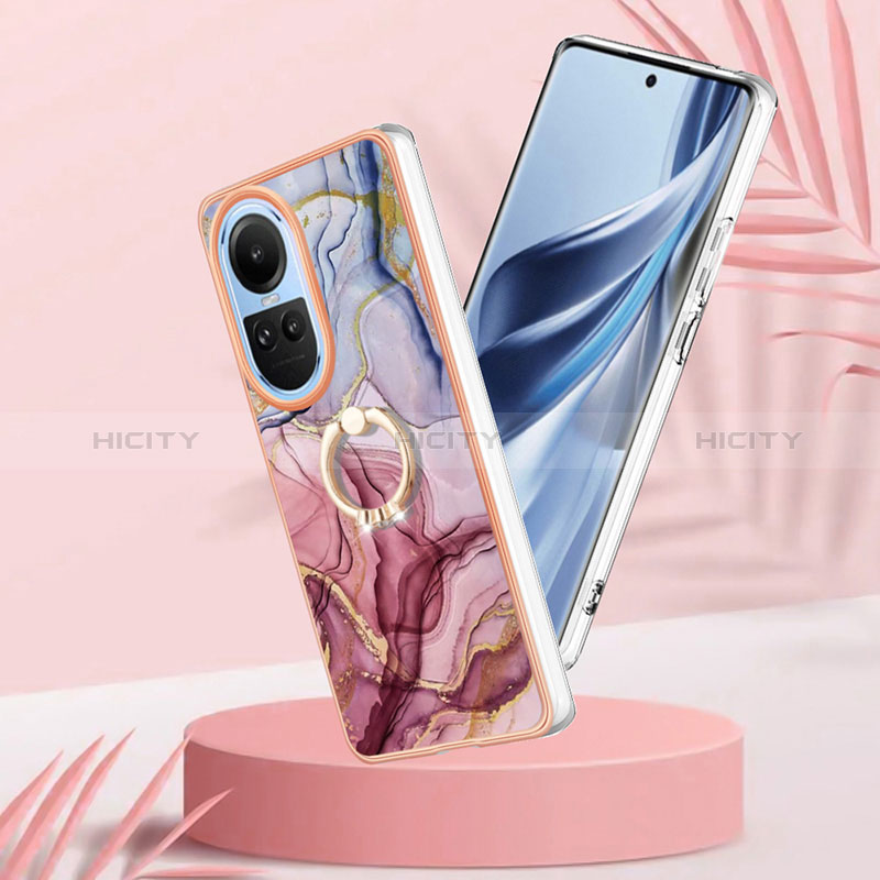 Custodia Silicone Gel Morbida Fantasia Modello Cover con Anello Supporto YB1 per Oppo Reno10 Pro 5G