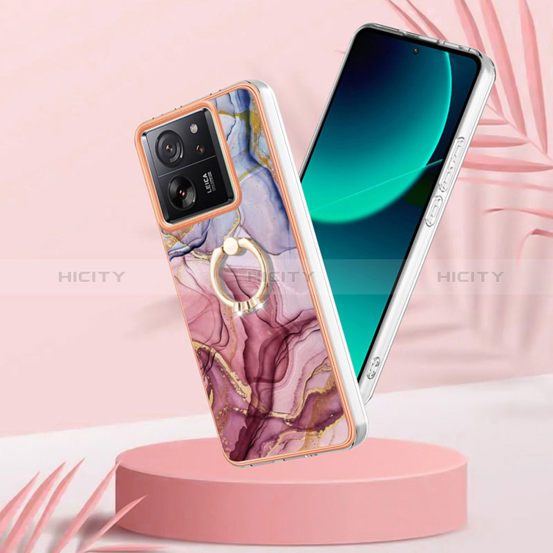 Custodia Silicone Gel Morbida Fantasia Modello Cover con Anello Supporto YB1 per Xiaomi Mi 13T Pro 5G