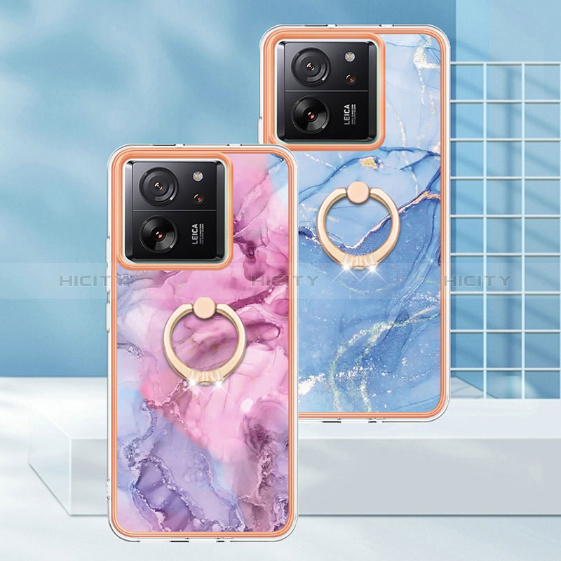 Custodia Silicone Gel Morbida Fantasia Modello Cover con Anello Supporto YB1 per Xiaomi Mi 13T Pro 5G