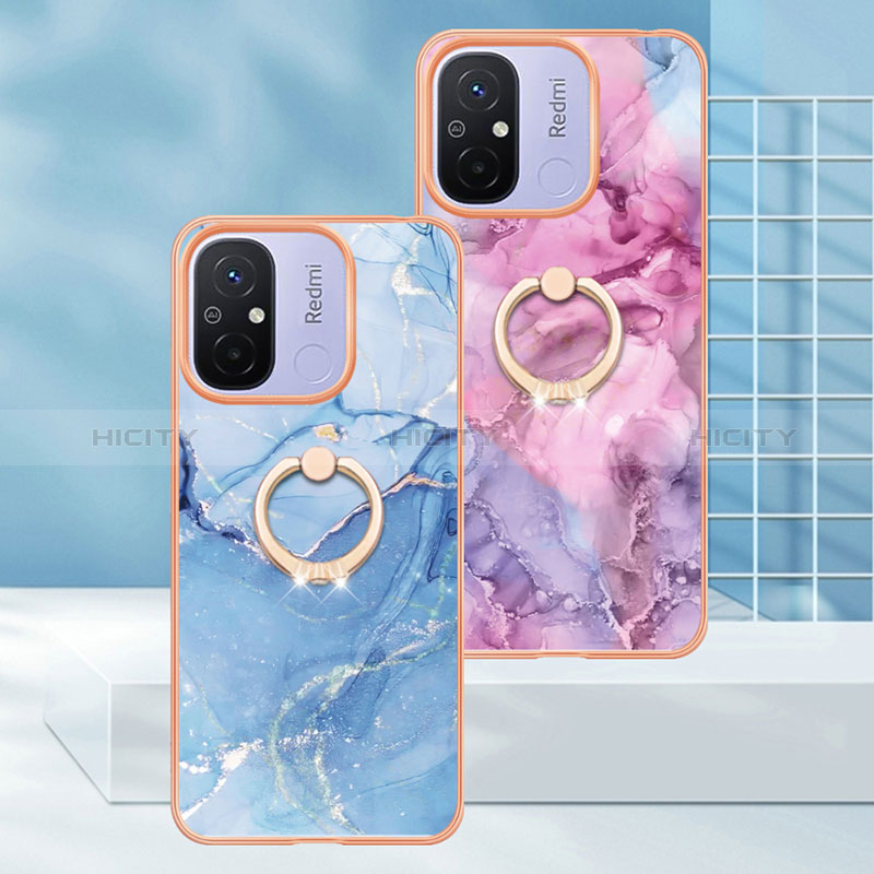 Custodia Silicone Gel Morbida Fantasia Modello Cover con Anello Supporto YB1 per Xiaomi Poco C55