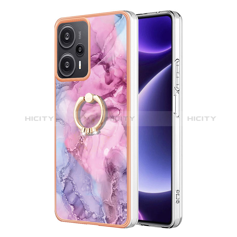 Custodia Silicone Gel Morbida Fantasia Modello Cover con Anello Supporto YB1 per Xiaomi Poco F5 5G