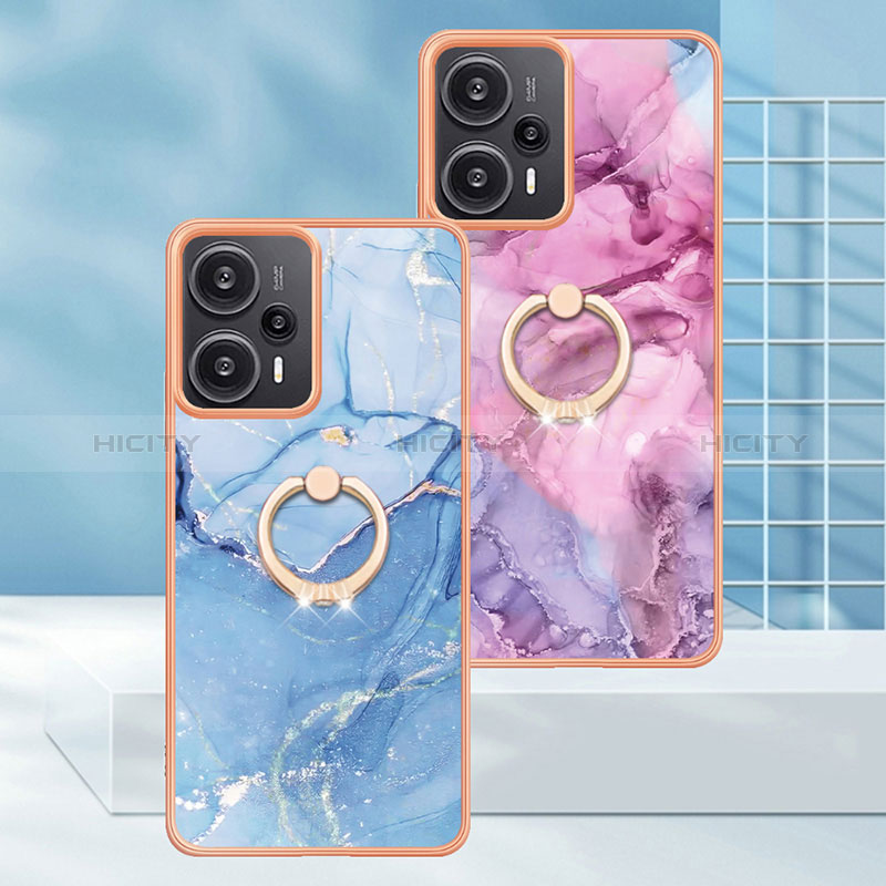 Custodia Silicone Gel Morbida Fantasia Modello Cover con Anello Supporto YB1 per Xiaomi Redmi Note 12 Turbo 5G