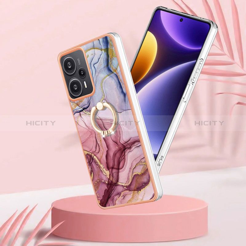 Custodia Silicone Gel Morbida Fantasia Modello Cover con Anello Supporto YB1 per Xiaomi Redmi Note 12 Turbo 5G