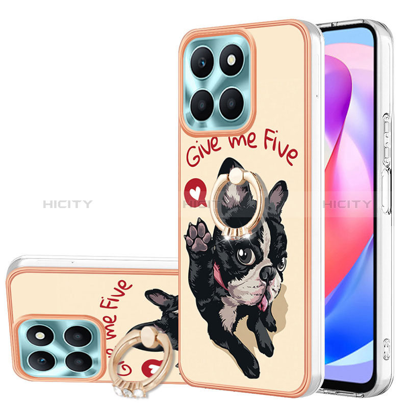 Custodia Silicone Gel Morbida Fantasia Modello Cover con Anello Supporto YB2 per Huawei Honor X6a