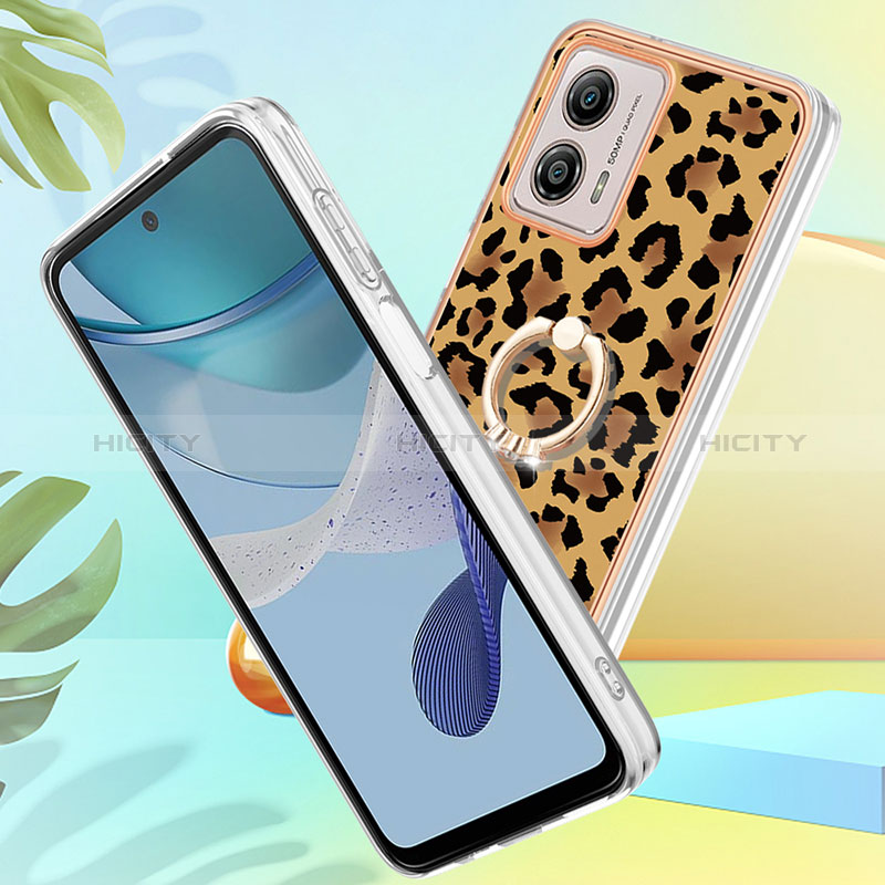 Custodia Silicone Gel Morbida Fantasia Modello Cover con Anello Supporto YB2 per Motorola Moto G53y 5G