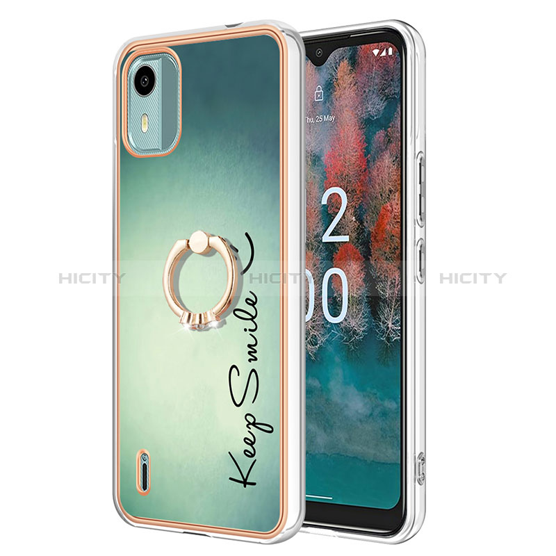 Custodia Silicone Gel Morbida Fantasia Modello Cover con Anello Supporto YB2 per Nokia C12 Plus