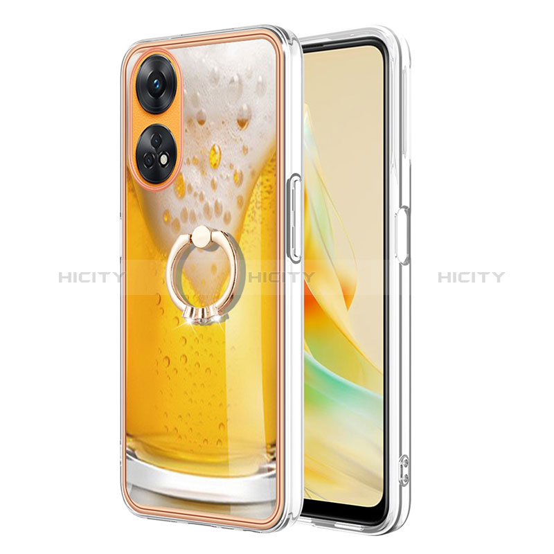 Custodia Silicone Gel Morbida Fantasia Modello Cover con Anello Supporto YB2 per Oppo Reno8 T 4G