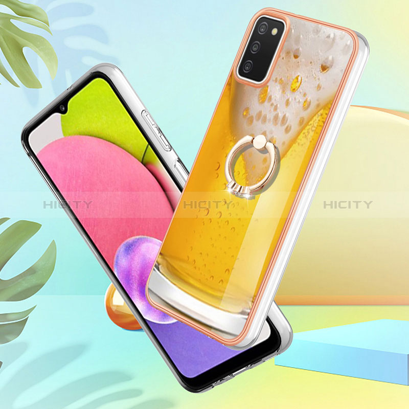 Custodia Silicone Gel Morbida Fantasia Modello Cover con Anello Supporto YB2 per Samsung Galaxy A03s