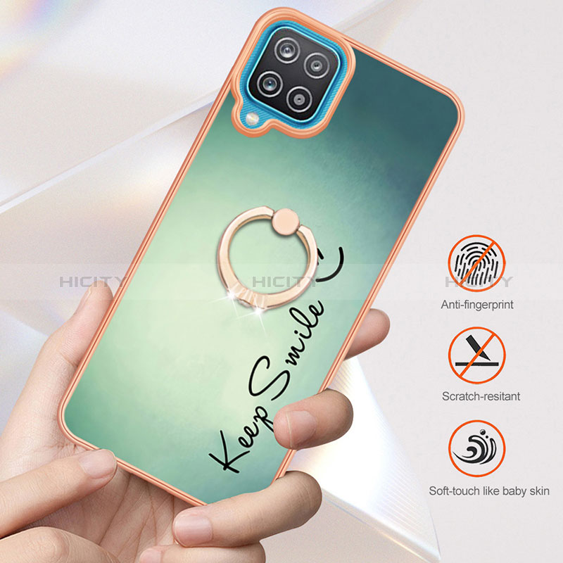 Custodia Silicone Gel Morbida Fantasia Modello Cover con Anello Supporto YB2 per Samsung Galaxy A12