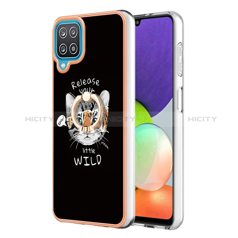 Custodia Silicone Gel Morbida Fantasia Modello Cover con Anello Supporto YB2 per Samsung Galaxy A12 5G