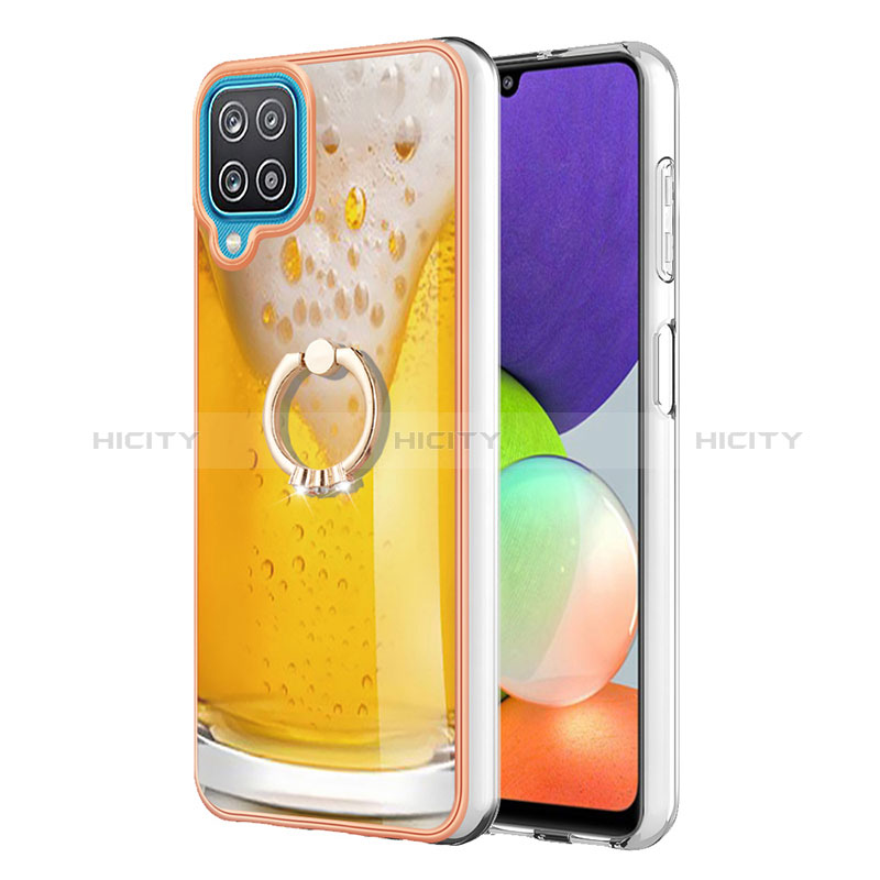 Custodia Silicone Gel Morbida Fantasia Modello Cover con Anello Supporto YB2 per Samsung Galaxy A12