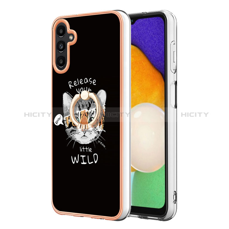 Custodia Silicone Gel Morbida Fantasia Modello Cover con Anello Supporto YB2 per Samsung Galaxy A13 5G Multicolore