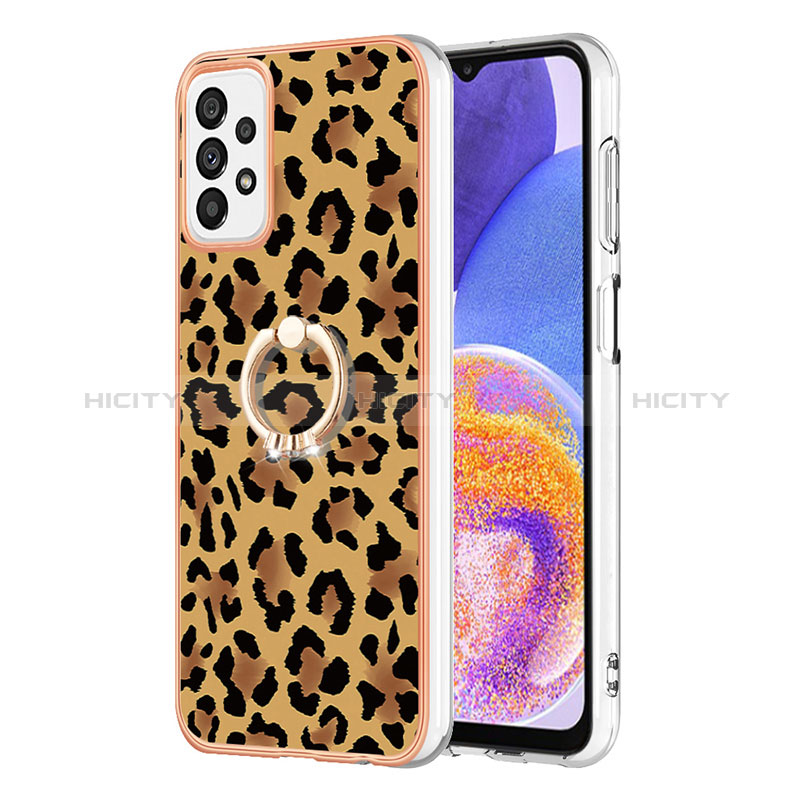 Custodia Silicone Gel Morbida Fantasia Modello Cover con Anello Supporto YB2 per Samsung Galaxy A72 4G Marrone