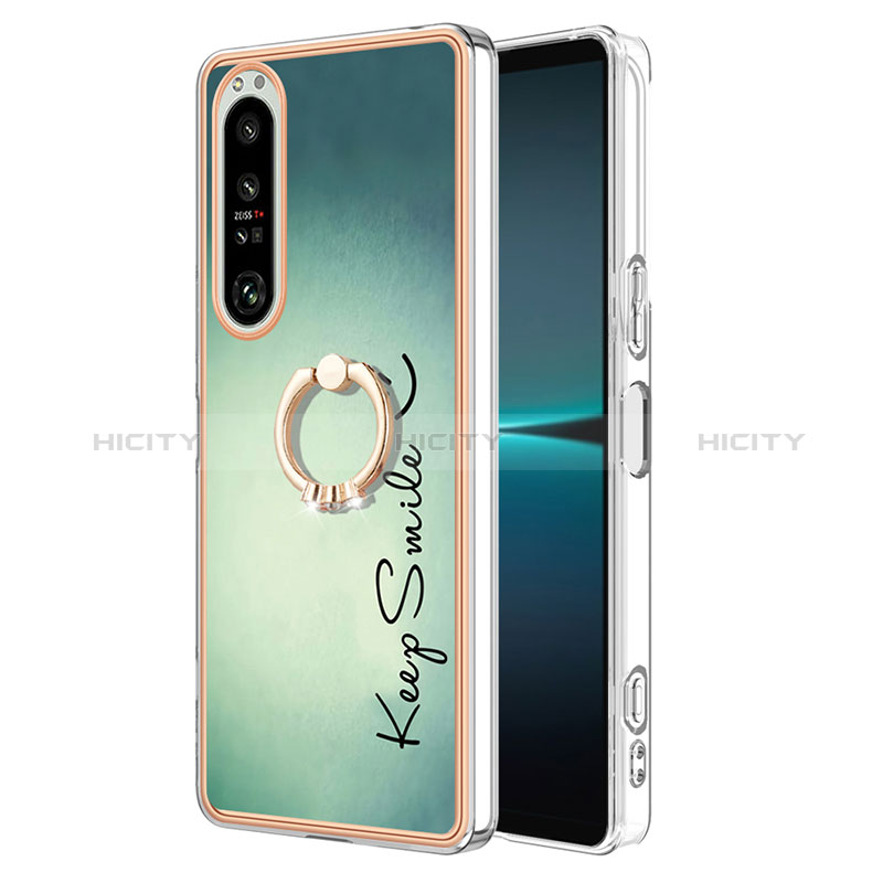 Custodia Silicone Gel Morbida Fantasia Modello Cover con Anello Supporto YB2 per Sony Xperia 1 IV