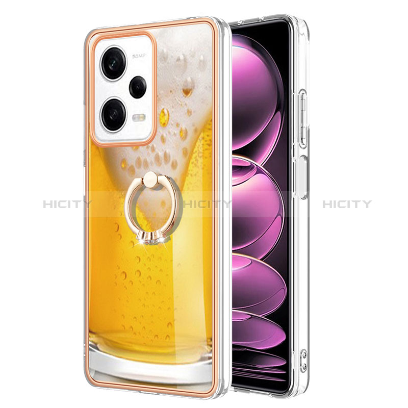 Custodia Silicone Gel Morbida Fantasia Modello Cover con Anello Supporto YB2 per Xiaomi Redmi Note 12 Pro 5G