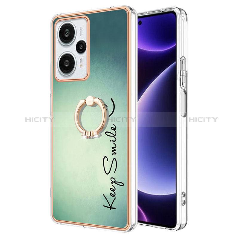 Custodia Silicone Gel Morbida Fantasia Modello Cover con Anello Supporto YB2 per Xiaomi Redmi Note 12 Turbo 5G