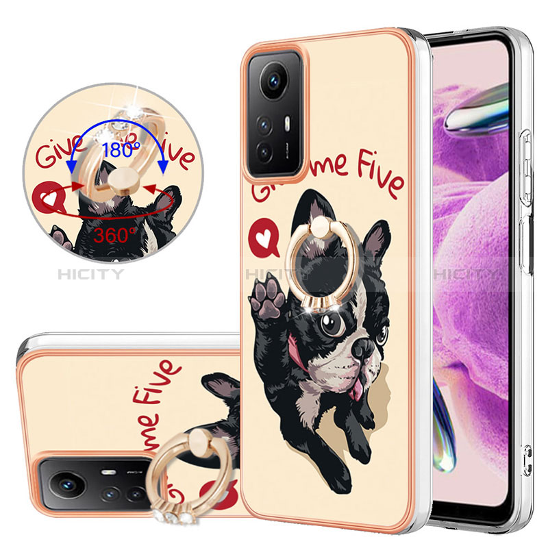 Custodia Silicone Gel Morbida Fantasia Modello Cover con Anello Supporto YB2 per Xiaomi Redmi Note 12S