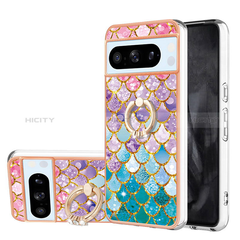 Custodia Silicone Gel Morbida Fantasia Modello Cover con Anello Supporto YB3 per Google Pixel 8 Pro 5G