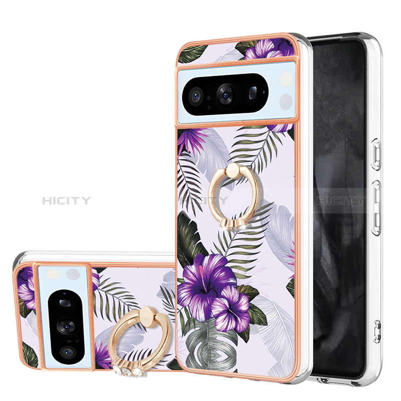 Custodia Silicone Gel Morbida Fantasia Modello Cover con Anello Supporto YB3 per Google Pixel 8 Pro 5G