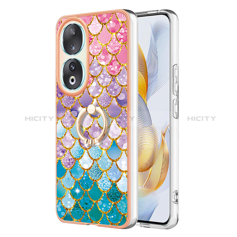 Custodia Silicone Gel Morbida Fantasia Modello Cover con Anello Supporto YB3 per Huawei Honor 90 5G Colorato