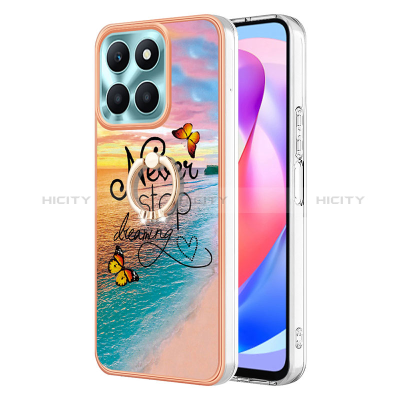 Custodia Silicone Gel Morbida Fantasia Modello Cover con Anello Supporto YB3 per Huawei Honor X6a