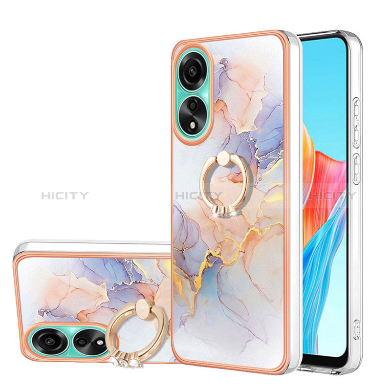 Custodia Silicone Gel Morbida Fantasia Modello Cover con Anello Supporto YB3 per Oppo A78 4G