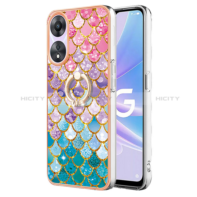 Custodia Silicone Gel Morbida Fantasia Modello Cover con Anello Supporto YB3 per Oppo A78 5G