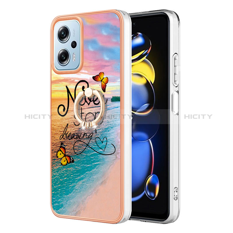 Custodia Silicone Gel Morbida Fantasia Modello Cover con Anello Supporto YB3 per Xiaomi Redmi K50i 5G