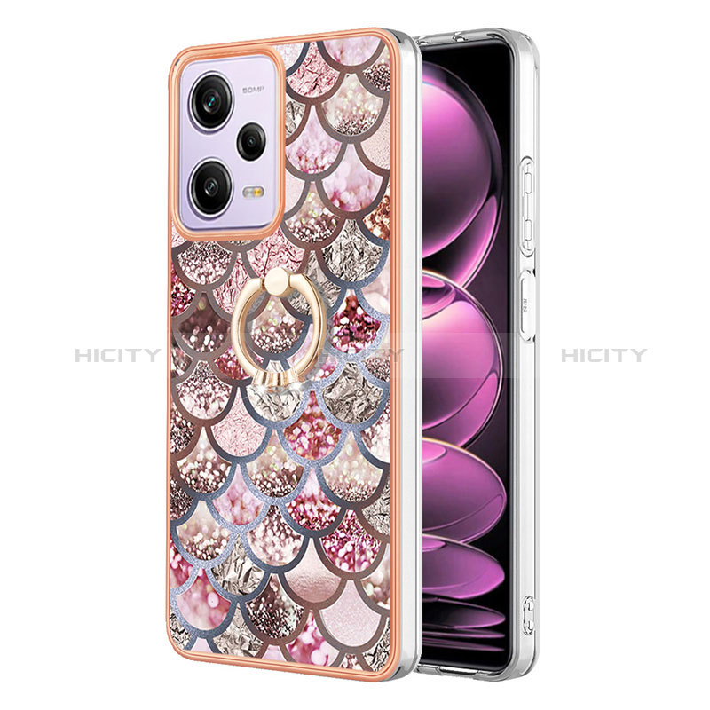 Custodia Silicone Gel Morbida Fantasia Modello Cover con Anello Supporto YB3 per Xiaomi Redmi Note 12 Pro 5G