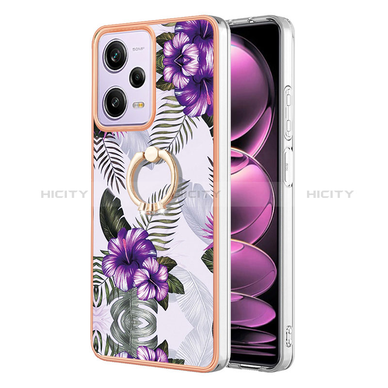 Custodia Silicone Gel Morbida Fantasia Modello Cover con Anello Supporto YB3 per Xiaomi Redmi Note 12 Pro 5G