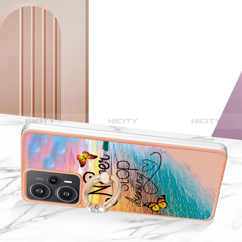 Custodia Silicone Gel Morbida Fantasia Modello Cover con Anello Supporto YB3 per Xiaomi Redmi Note 12 Turbo 5G